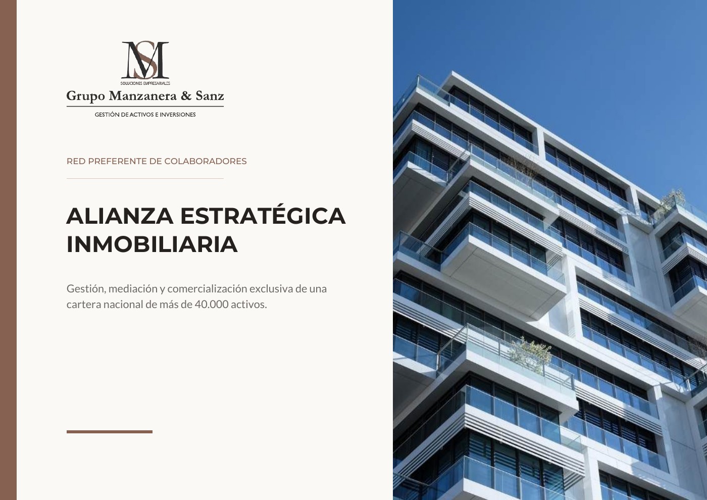 Portada del dossier de colaboradores de Grupo Manzanera & Sanz